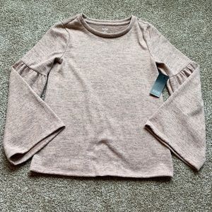 Blush pink bell sleeve top